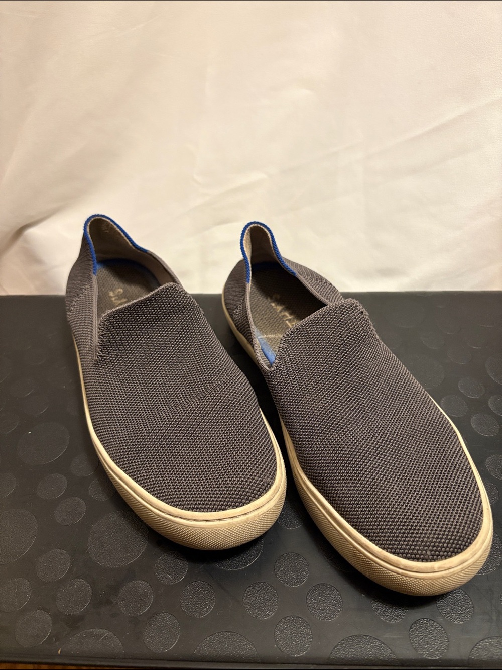 Rothy's Gray Knit Slip-On Sneakers with Cream Sole